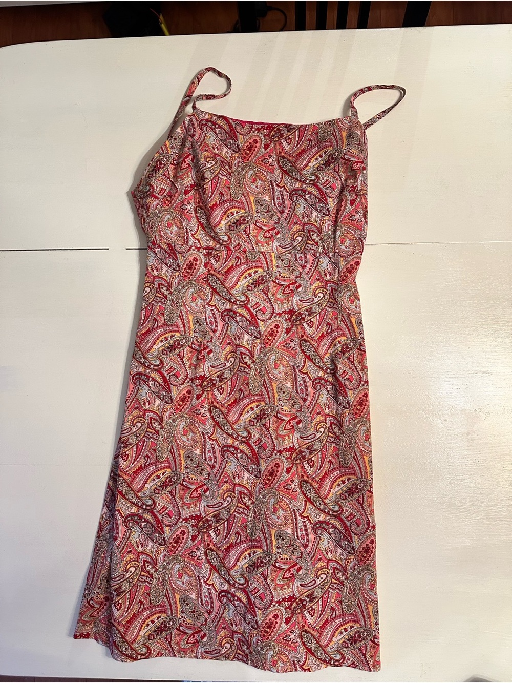 Paisley Slip Mini Dress in Red